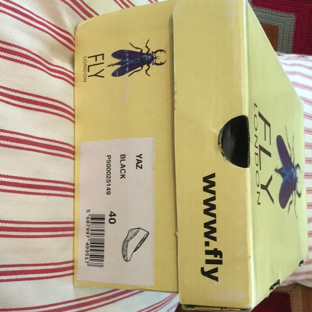 Brand new. Original box and plastic shoe covers. Never worn.